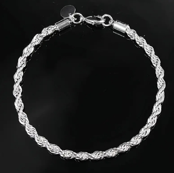 Elegant Silver Rope Chain Bracelet - Picture 2 of 5